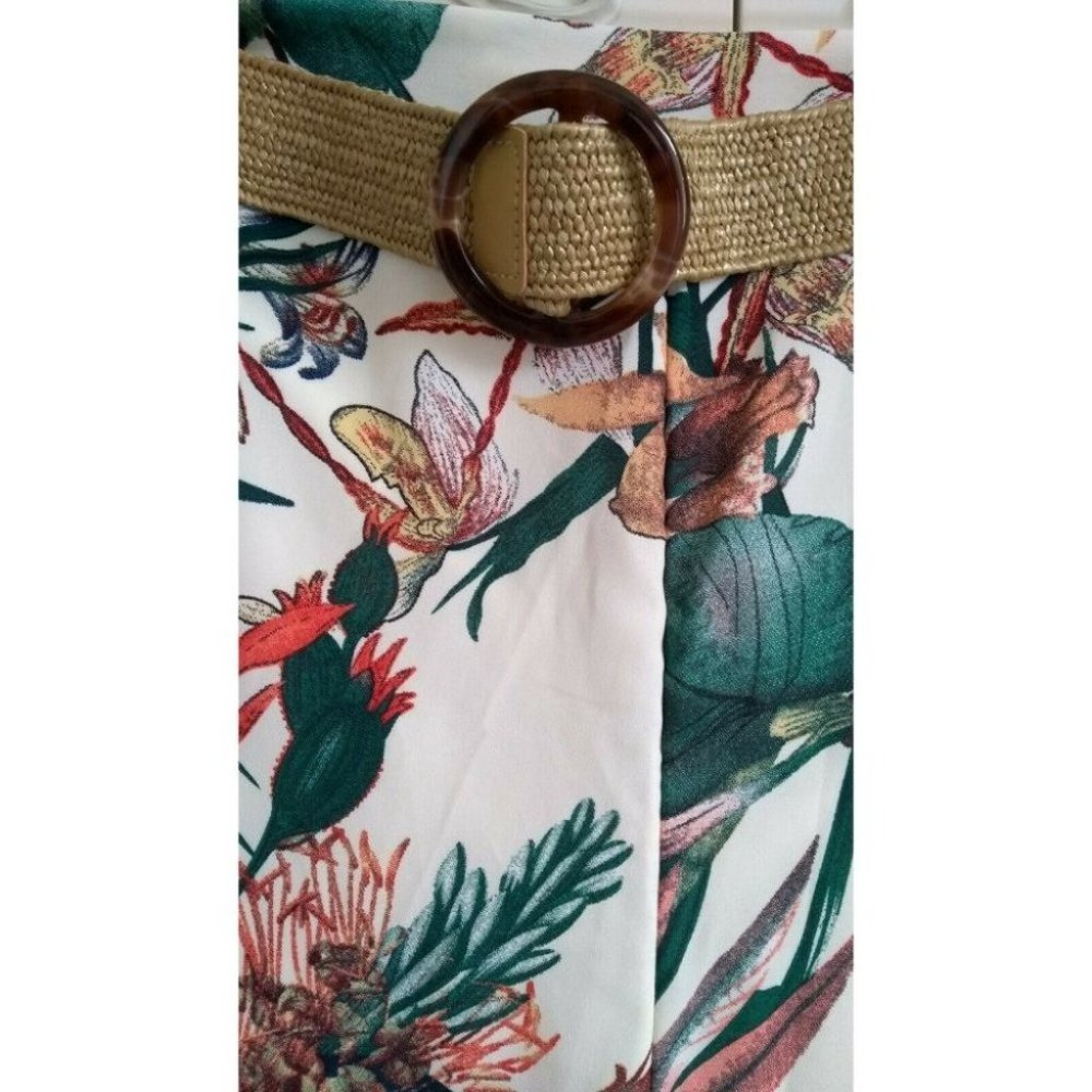 Crossroads Womens Pants Wide Split Leg Belt Tropical Floral Plus Sz 16 RRP$69.99 - Picture 5 of 9